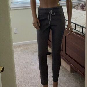 BEVY FLOG Women's Slim Drawstring Pants in Taupe/black check